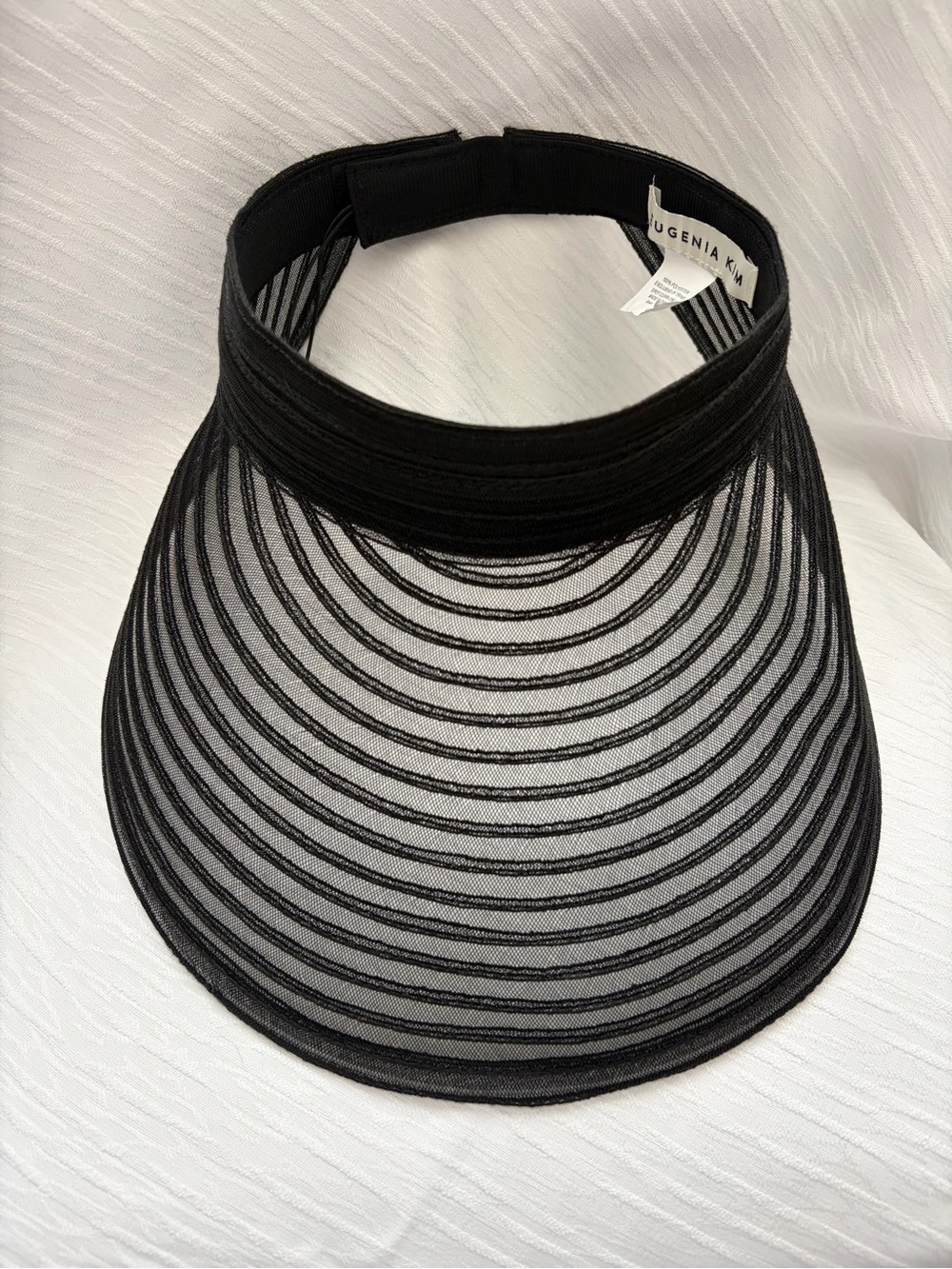 Eugenia Kim Black Striped Mesh Visor